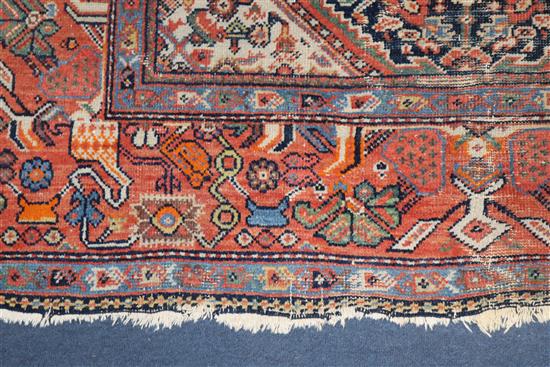 A Caucasian blue ground rug 200 x 138cm